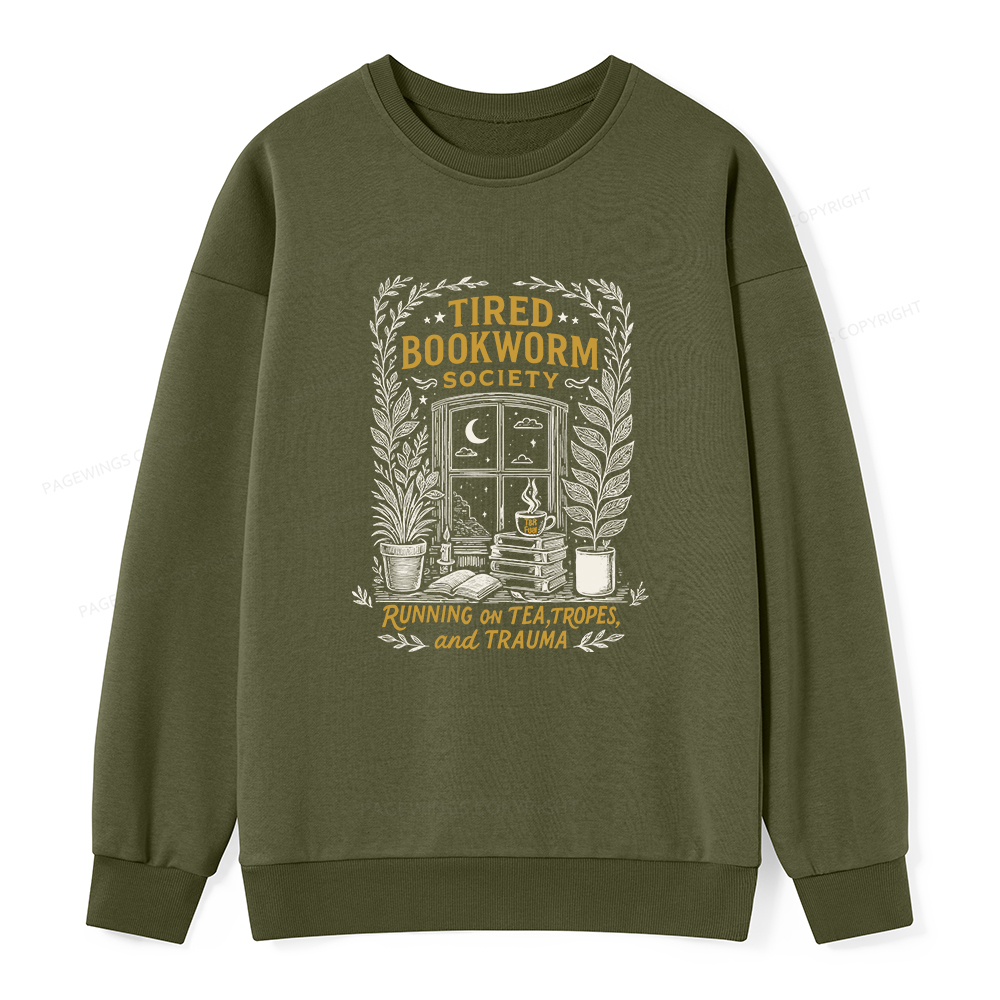 Pagewings Tired Bookworm Society Unisex Classic Sweatshirt