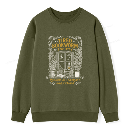 Pagewings Tired Bookworm Society Unisex Classic Sweatshirt