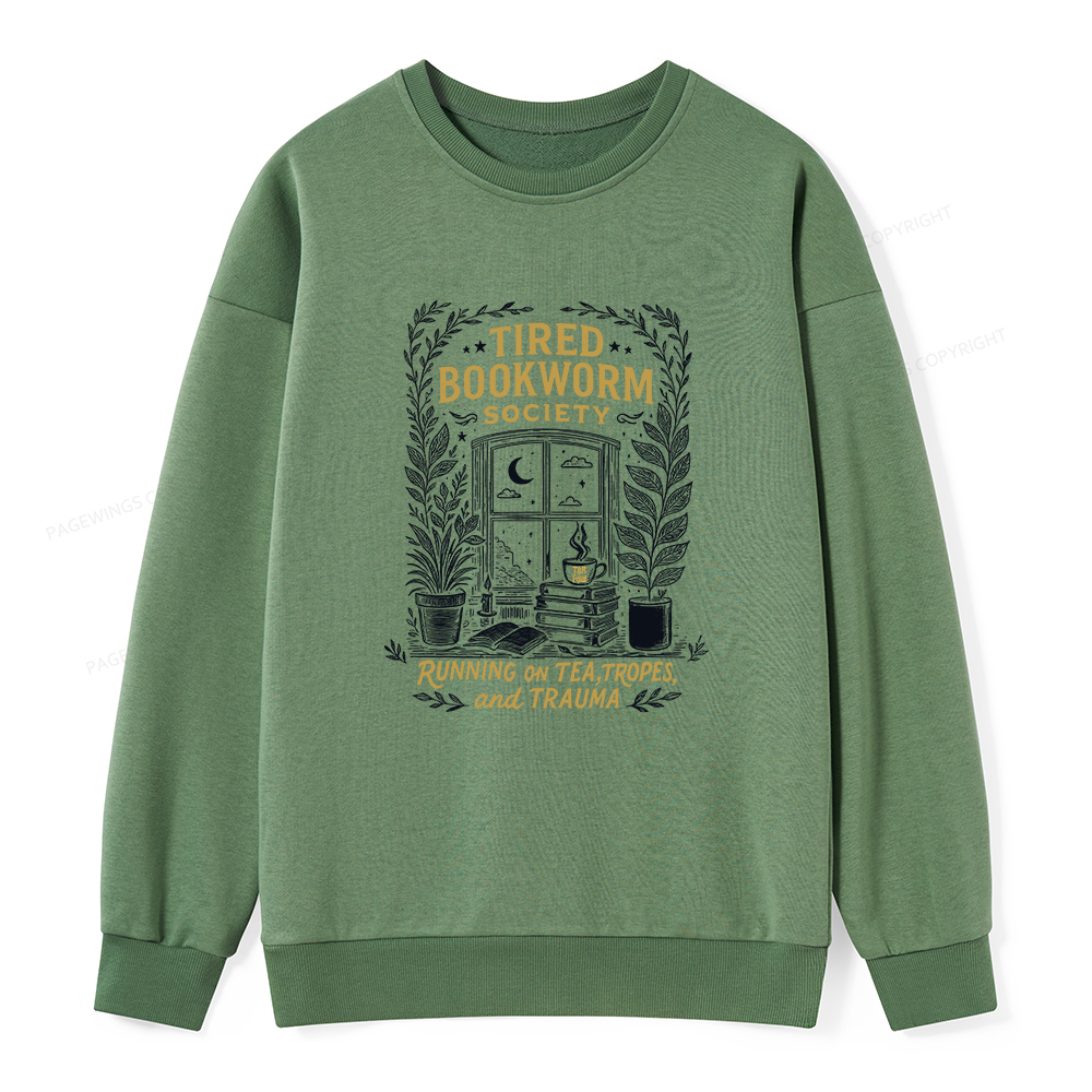 Pagewings Tired Bookworm Society Unisex Classic Sweatshirt