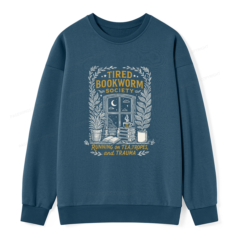 Pagewings Tired Bookworm Society Unisex Classic Sweatshirt