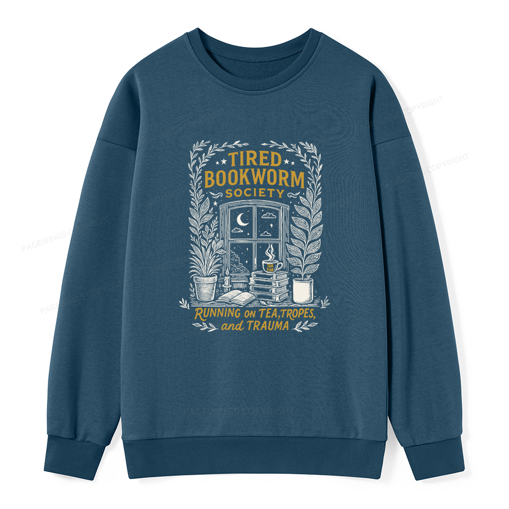 Pagewings Tired Bookworm Society Unisex Classic Sweatshirt
