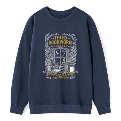 Pagewings Tired Bookworm Society Unisex Classic Sweatshirt