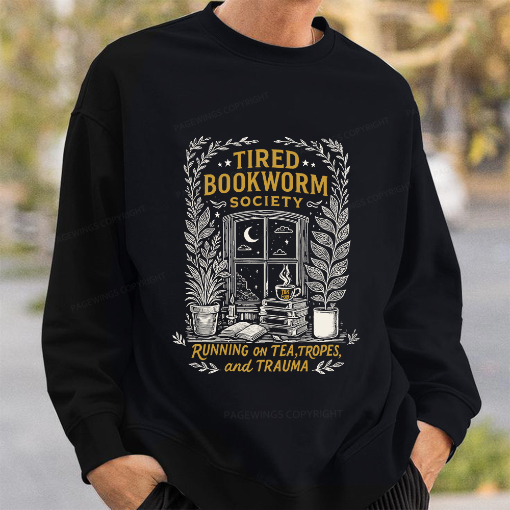Pagewings Tired Bookworm Society Unisex Classic Sweatshirt