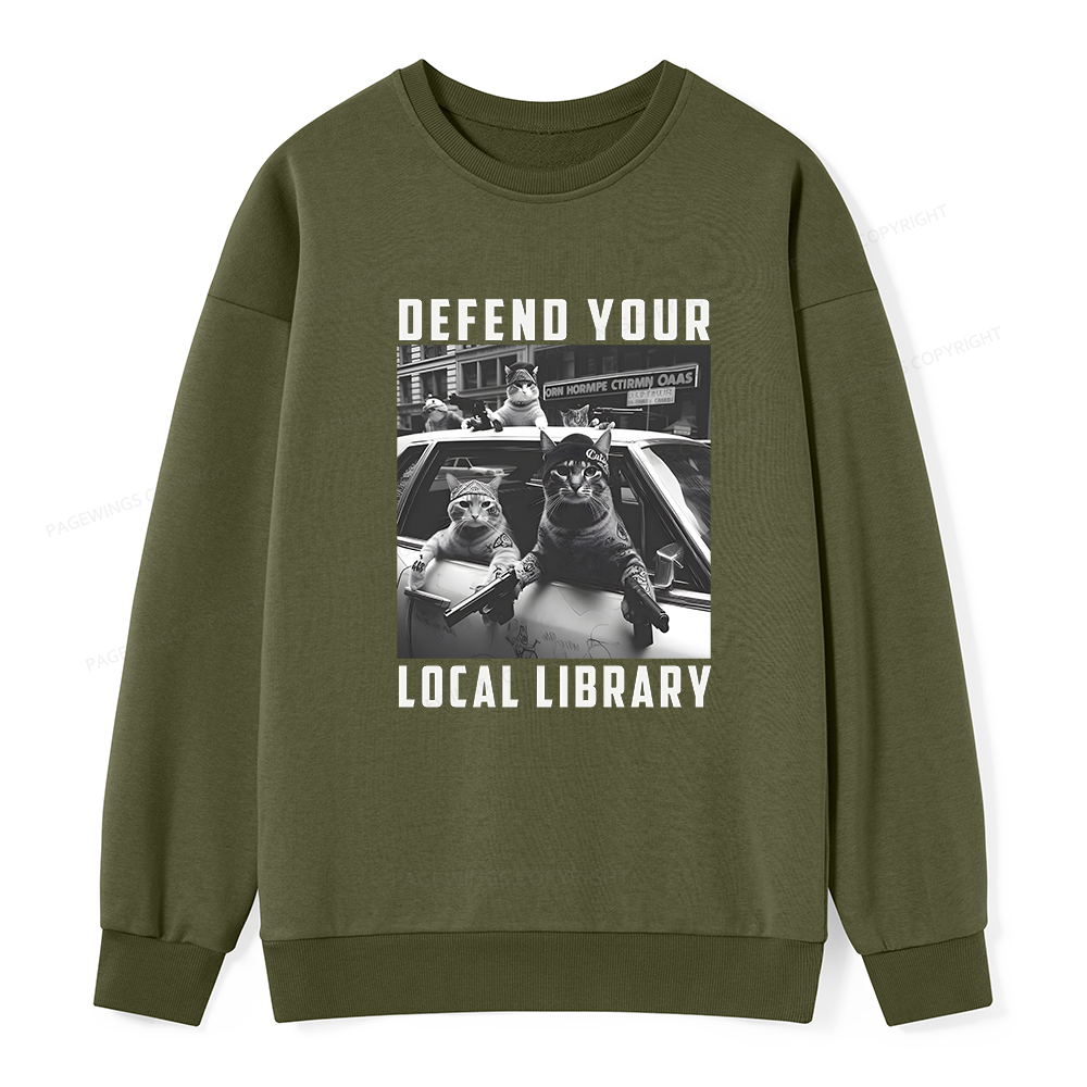 Pagewings Defend Your Local Library Unisex Classic Sweatshirt