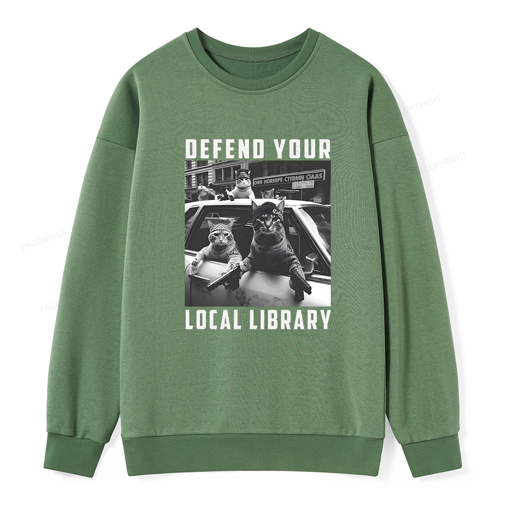 Pagewings Defend Your Local Library Unisex Classic Sweatshirt