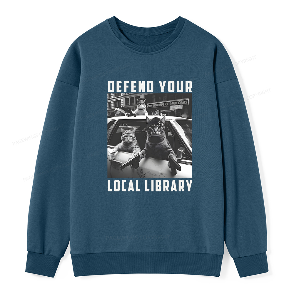 Pagewings Defend Your Local Library Unisex Classic Sweatshirt