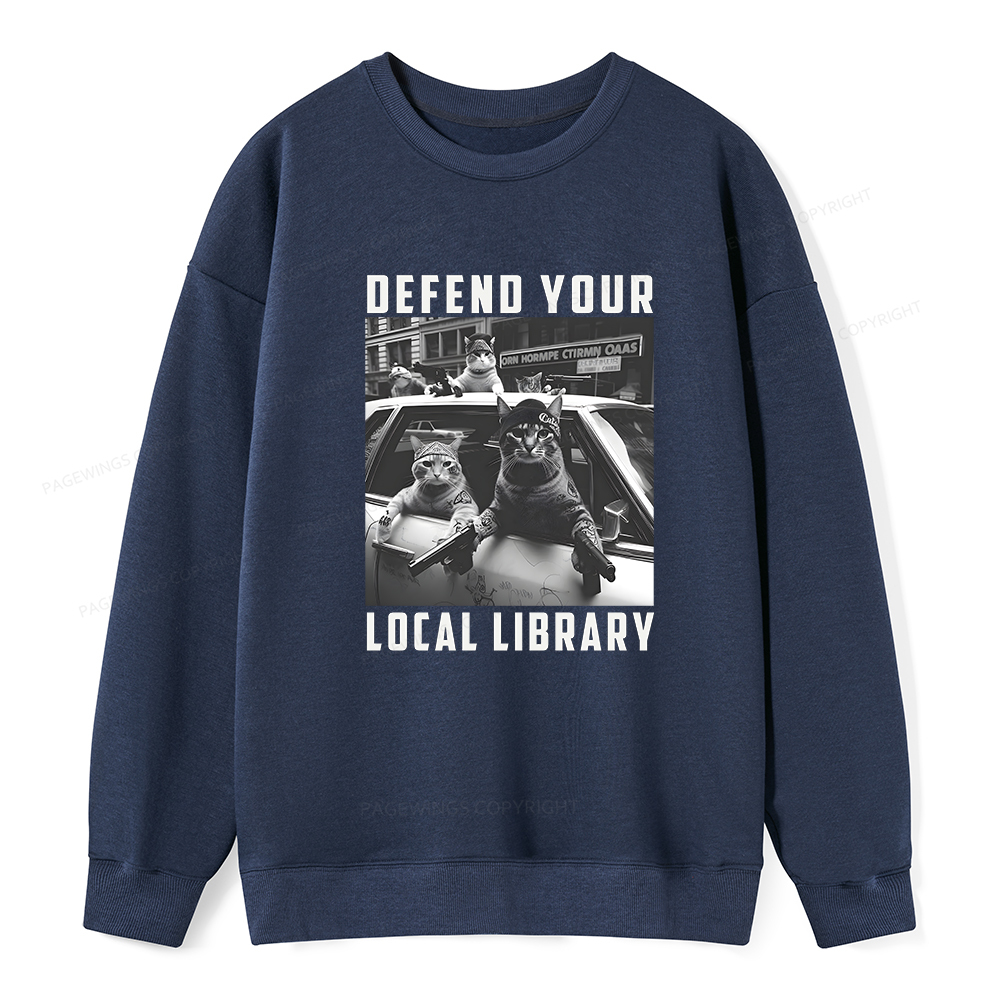 Pagewings Defend Your Local Library Unisex Classic Sweatshirt