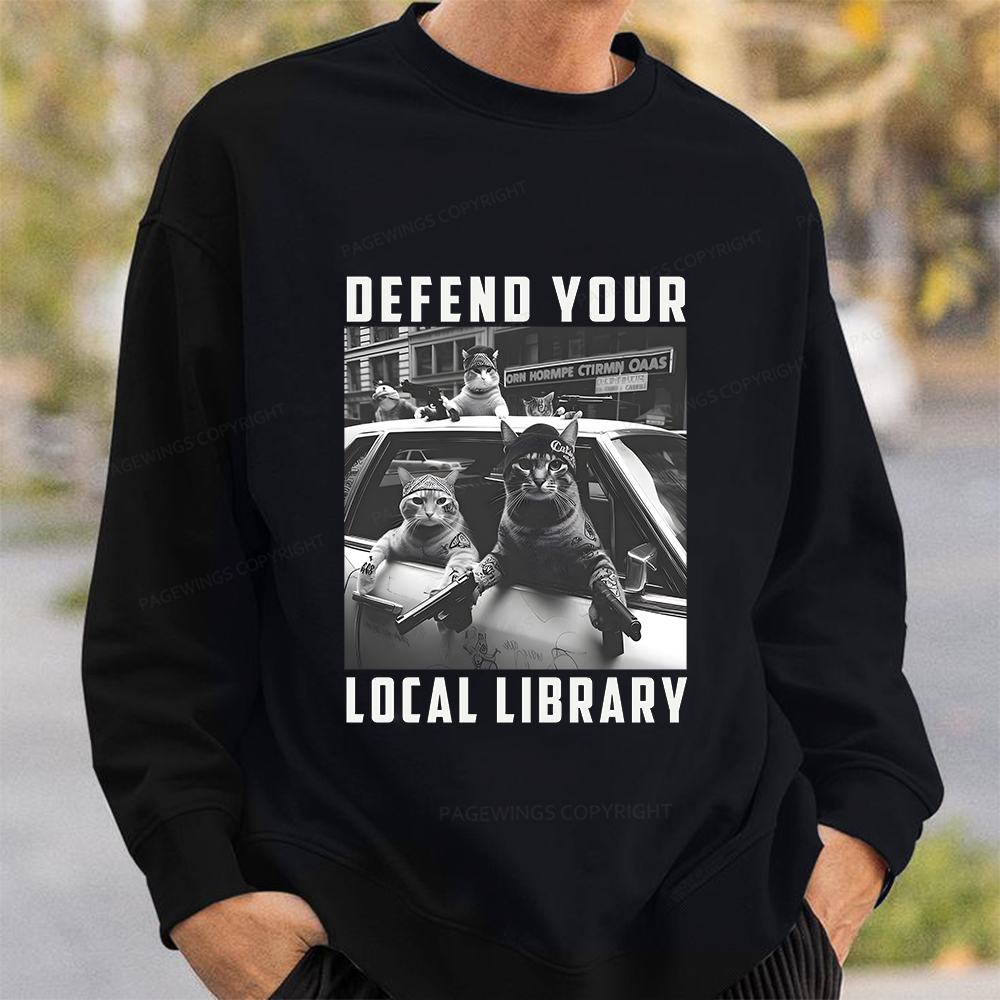 Pagewings Defend Your Local Library Unisex Classic Sweatshirt