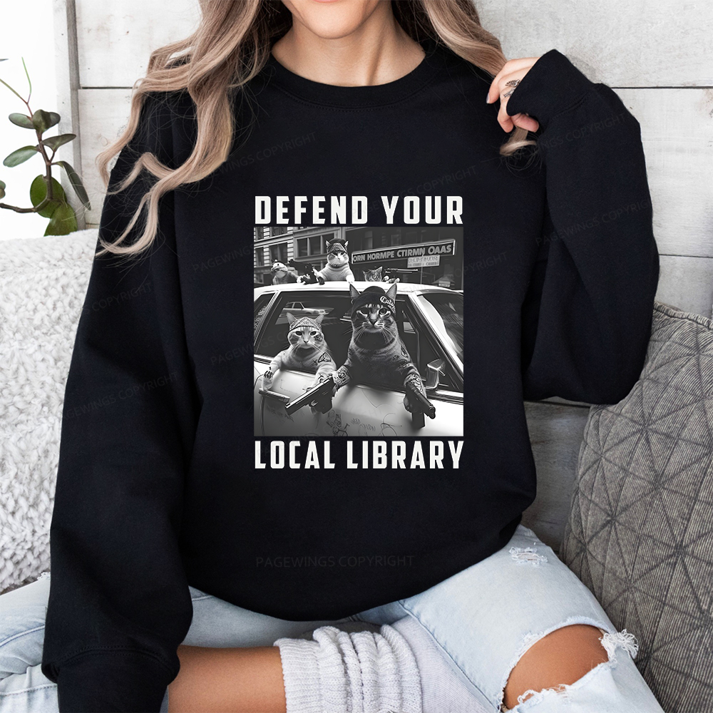 Pagewings Defend Your Local Library Unisex Classic Sweatshirt