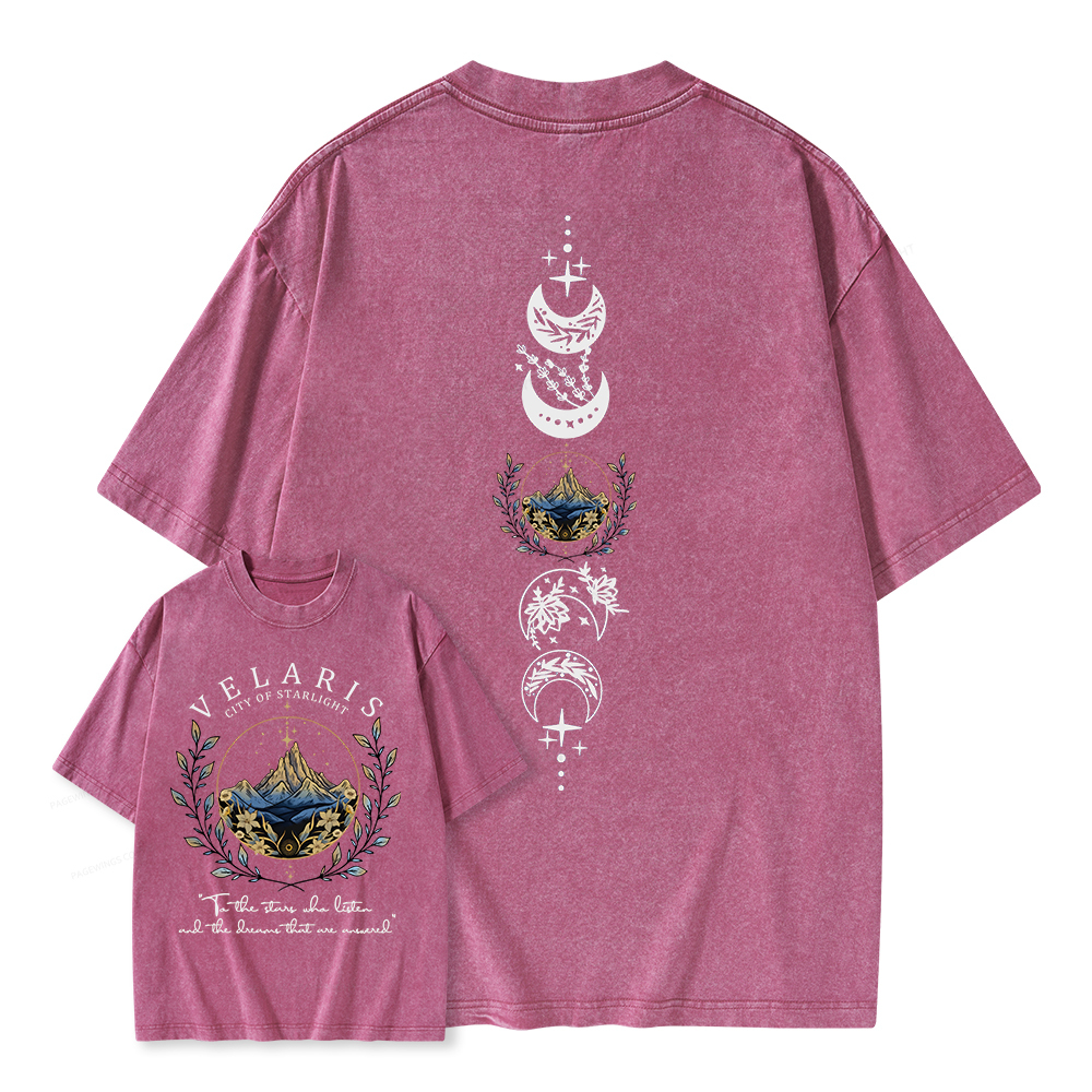 Pagewings Velaris City Of Starlight  Unisex Washed T-shirt