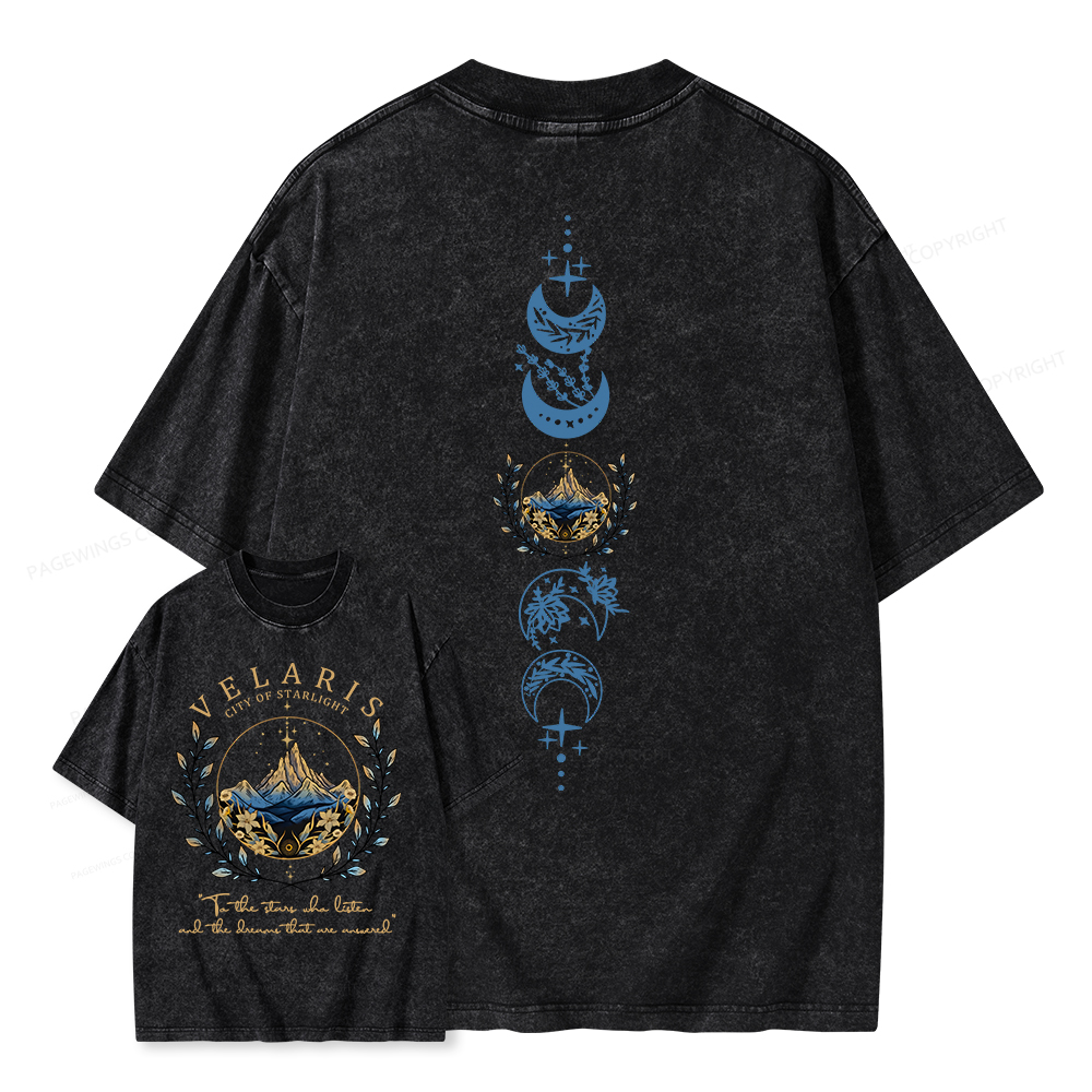 Pagewings Velaris City Of Starlight  Unisex Washed T-shirt
