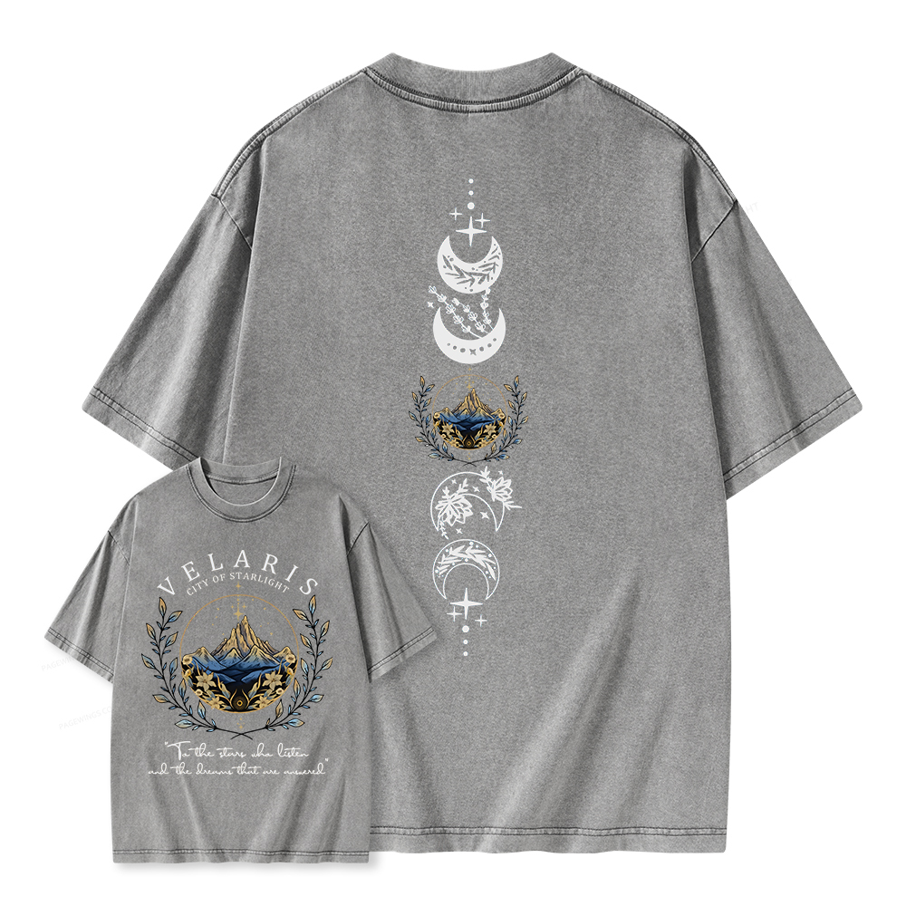 Pagewings Velaris City Of Starlight  Unisex Washed T-shirt