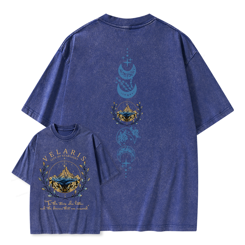 Pagewings Velaris City Of Starlight  Unisex Washed T-shirt