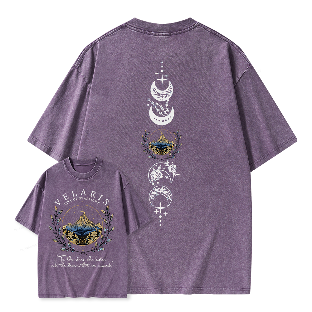 Pagewings Velaris City Of Starlight  Unisex Washed T-shirt