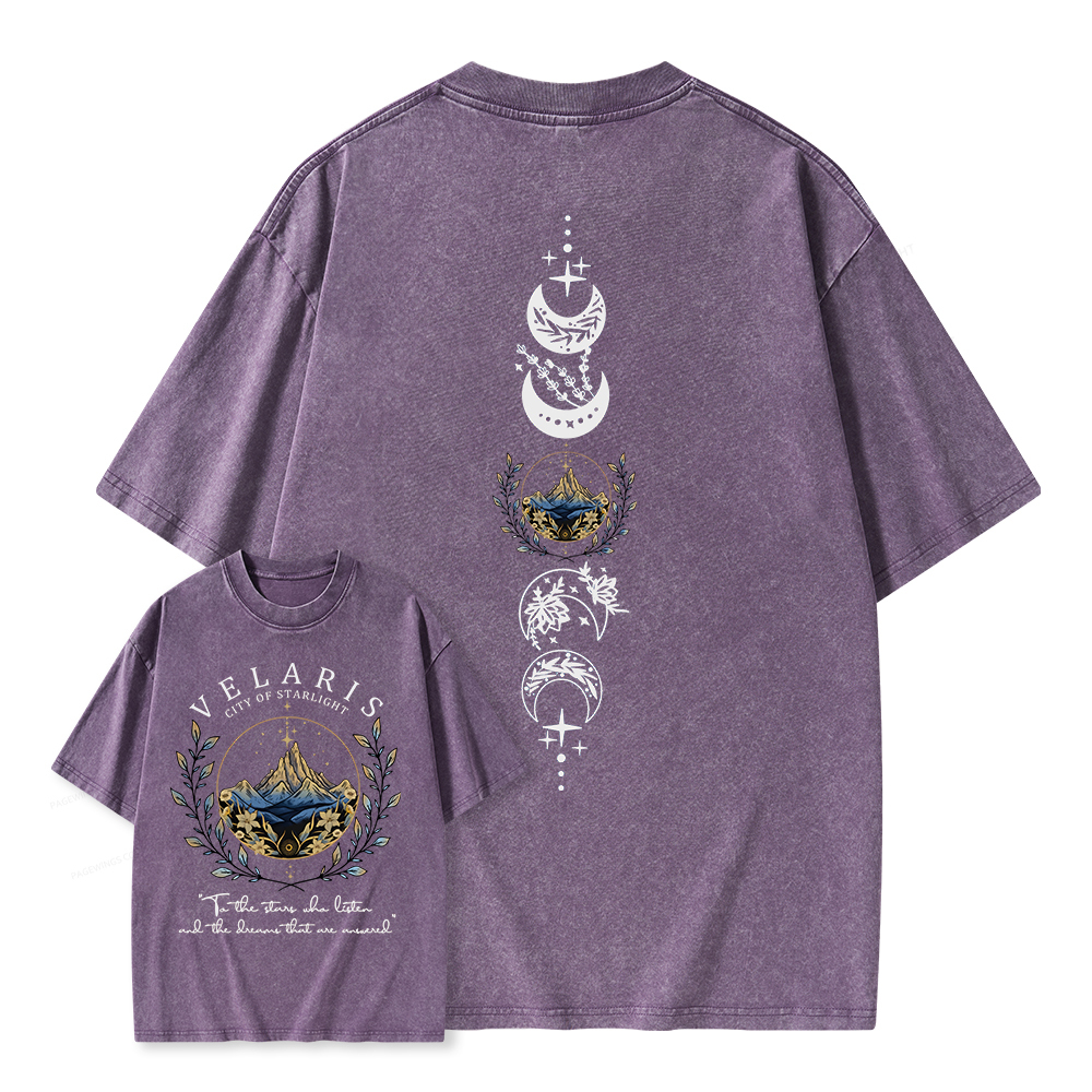 Pagewings Velaris City Of Starlight  Unisex Washed T-shirt