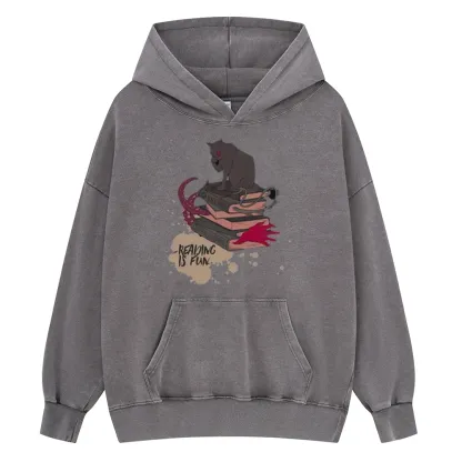 Pagewings Reading is Fun Unisex Washed Hoodie