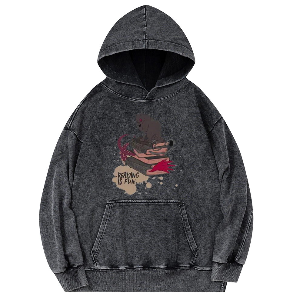 Pagewings Reading is Fun Unisex Washed Hoodie