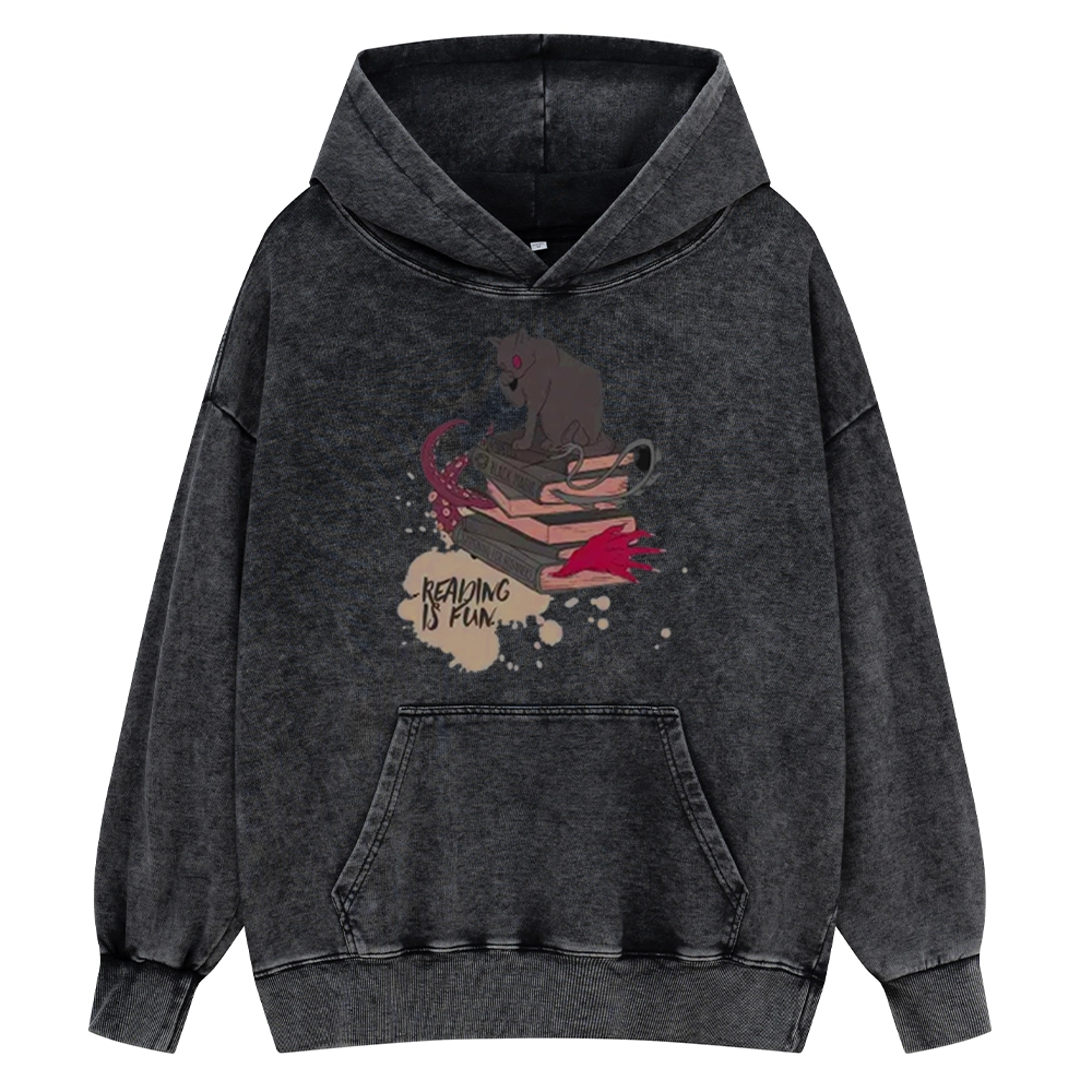 Pagewings Reading is Fun Unisex Washed Hoodie