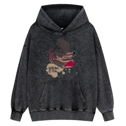 Pagewings Reading is Fun Unisex Washed Hoodie