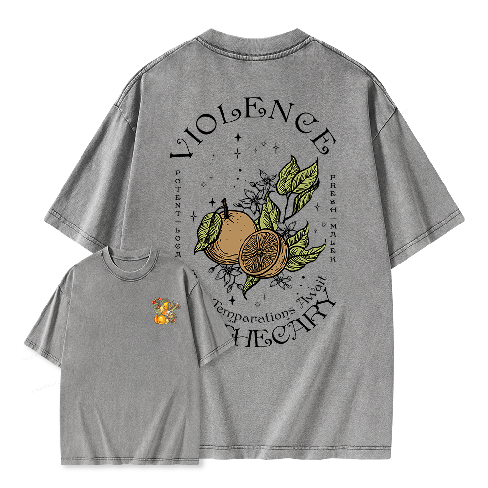 Pagewings Violence Apothecary Unisex Washed T-shirt