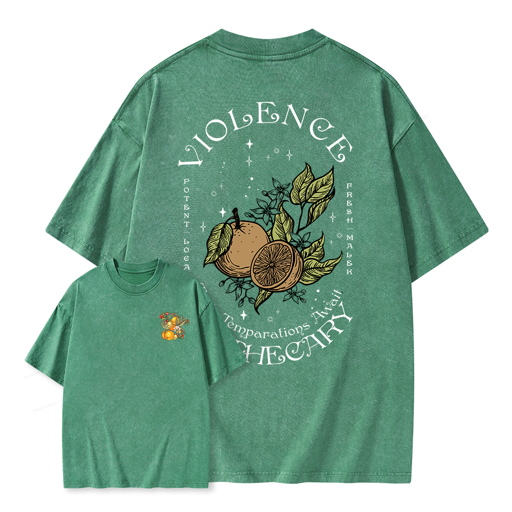 Pagewings Violence Apothecary Unisex Washed T-shirt