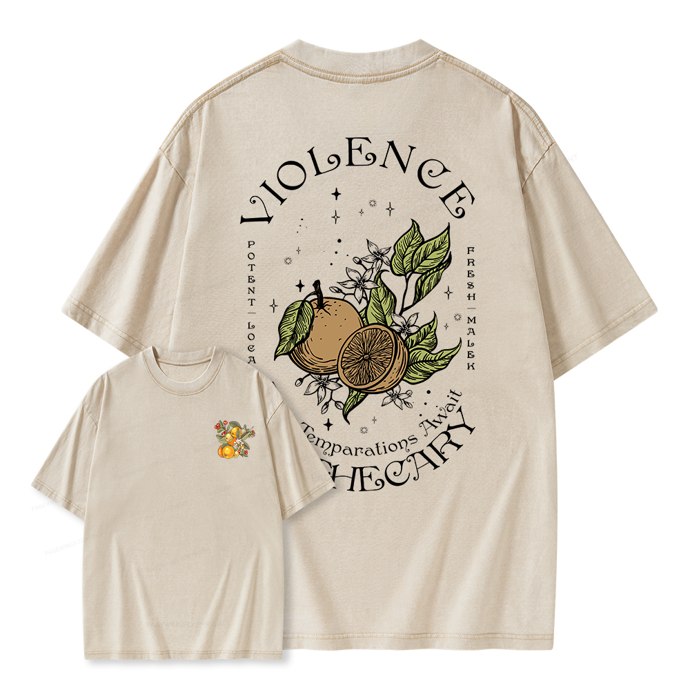 Pagewings Violence Apothecary Unisex Washed T-shirt