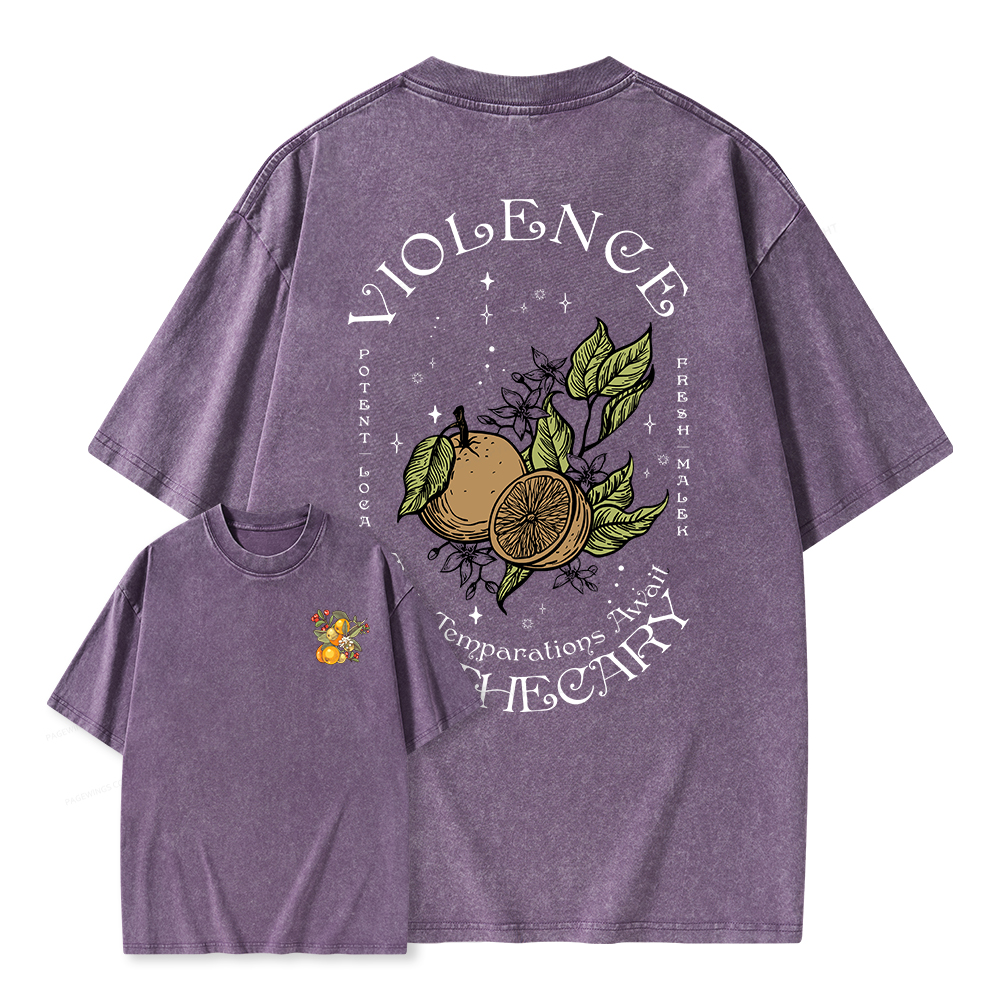 Pagewings Violence Apothecary Unisex Washed T-shirt