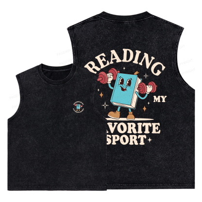 Pagewings Reading Is My Favorite Sport Unisex Washed Tank Top