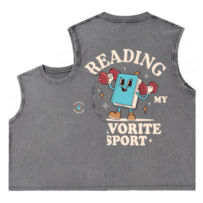 Pagewings Reading Is My Favorite Sport Unisex Washed Tank Top