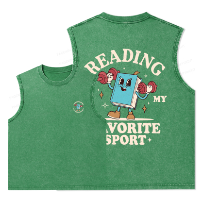 Pagewings Reading Is My Favorite Sport Unisex Washed Tank Top