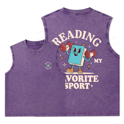 Pagewings Reading Is My Favorite Sport Unisex Washed Tank Top