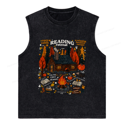 Pagewings Reading Retreat Unisex Washed Tank Top