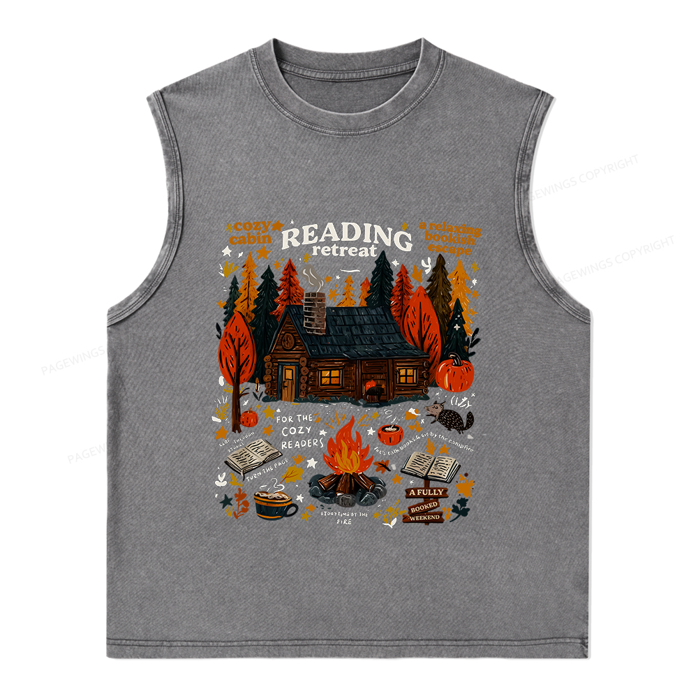 Pagewings Reading Retreat Unisex Washed Tank Top
