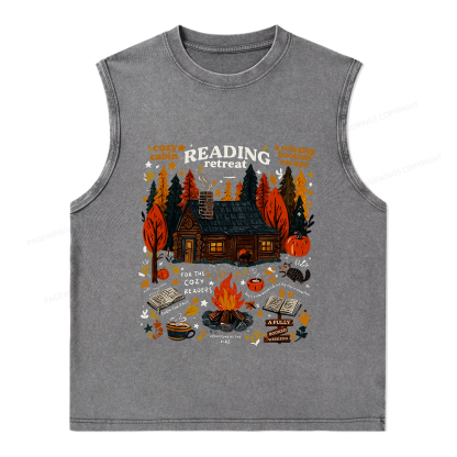 Pagewings Reading Retreat Unisex Washed Tank Top
