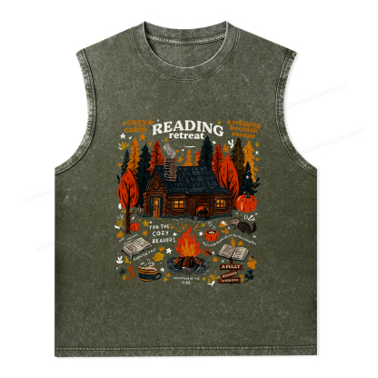 Pagewings Reading Retreat Unisex Washed Tank Top