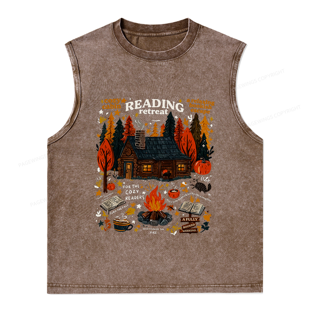 Pagewings Reading Retreat Unisex Washed Tank Top