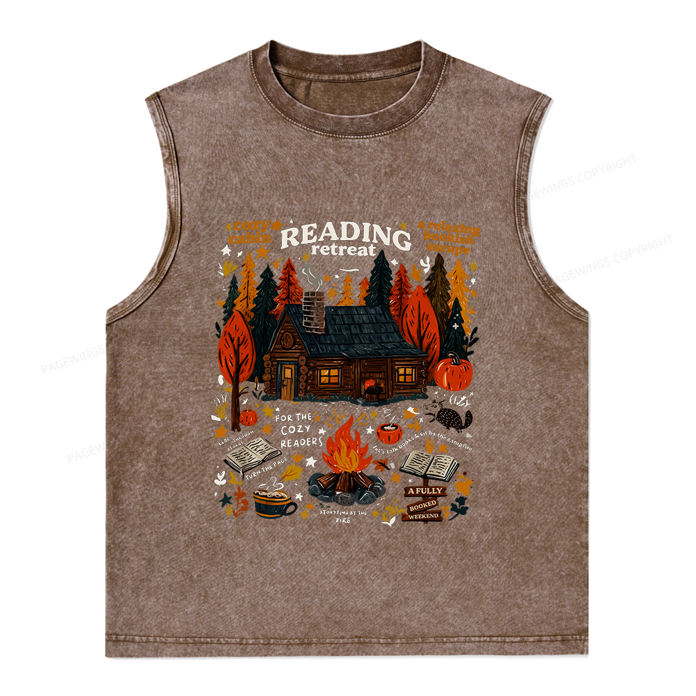 Pagewings Reading Retreat Unisex Washed Tank Top