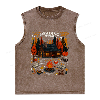 Pagewings Reading Retreat Unisex Washed Tank Top