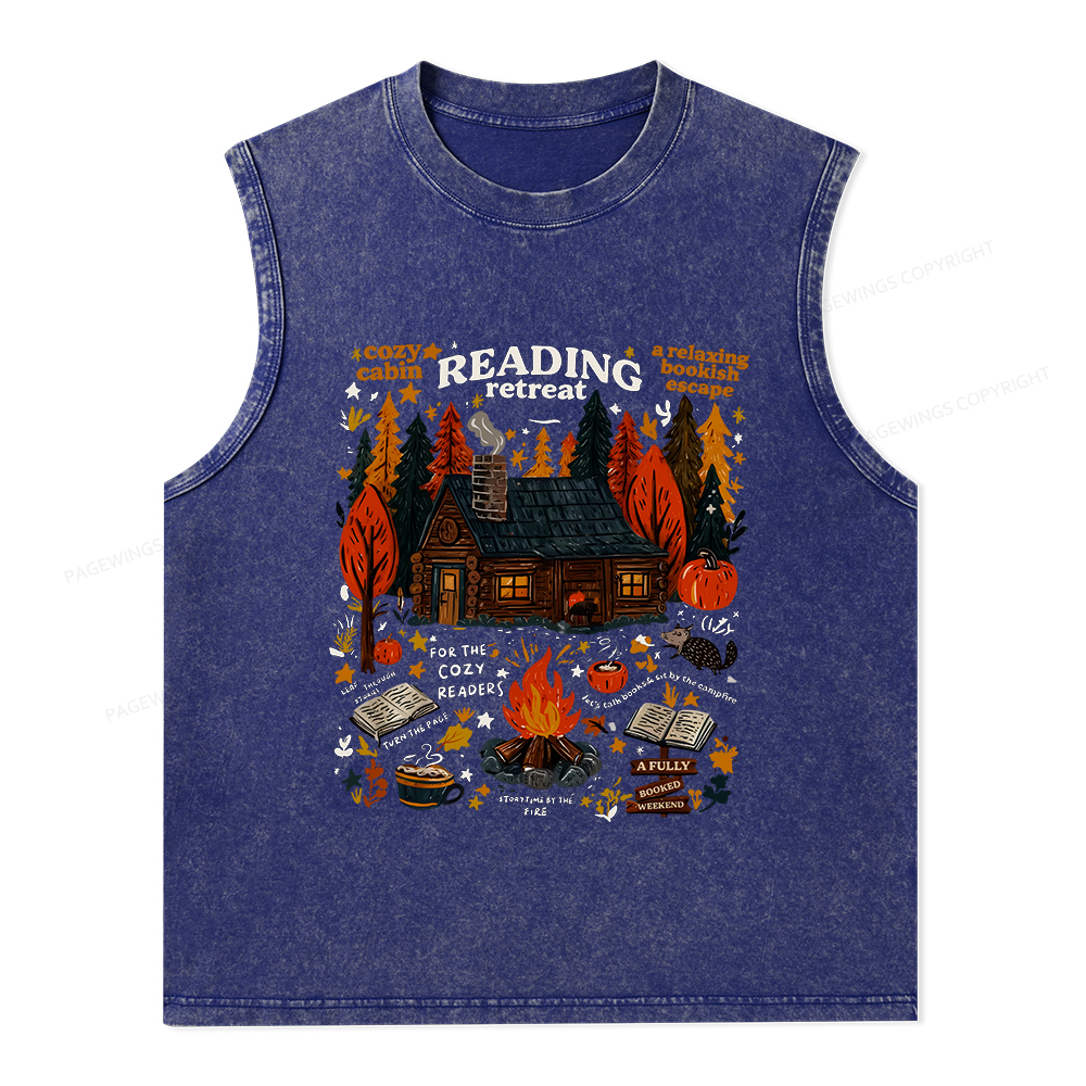 Pagewings Reading Retreat Unisex Washed Tank Top
