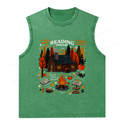 Pagewings Reading Retreat Unisex Washed Tank Top