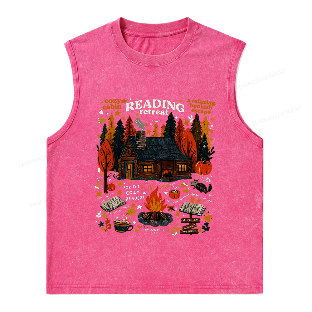 Pagewings Reading Retreat Unisex Washed Tank Top