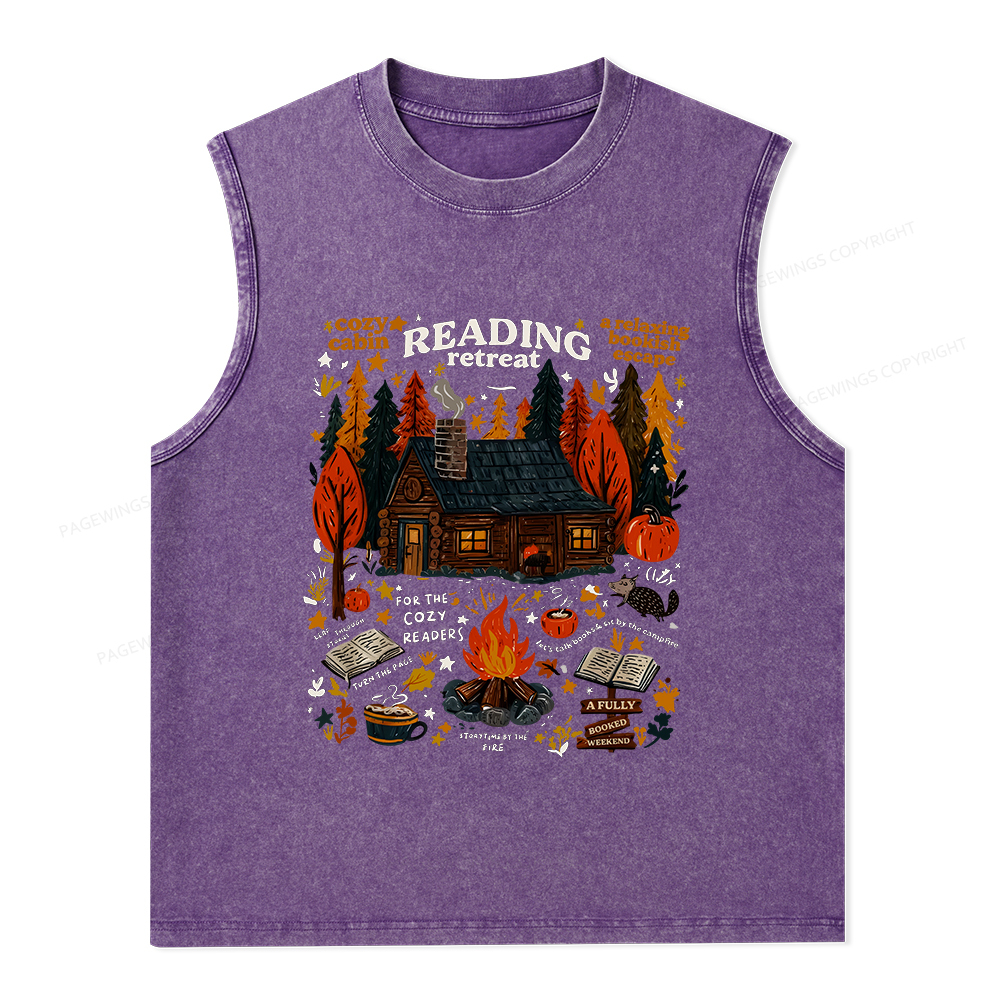 Pagewings Reading Retreat Unisex Washed Tank Top