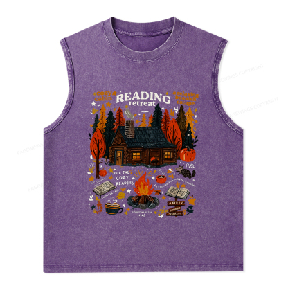 Pagewings Reading Retreat Unisex Washed Tank Top