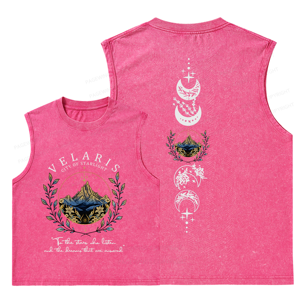 Pagewings Velaris City Of Starlight Unisex Washed Tank Top