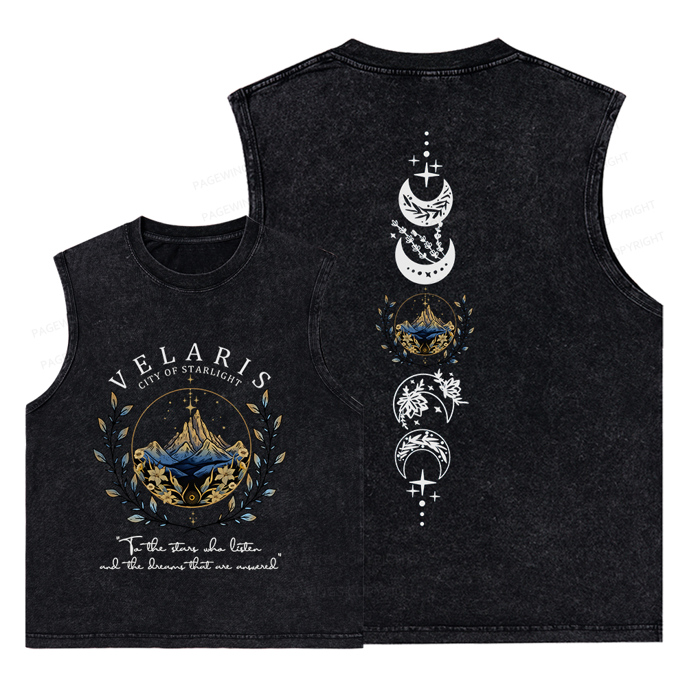 Pagewings Velaris City Of Starlight Unisex Washed Tank Top