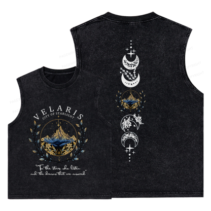 Pagewings Velaris City Of Starlight Unisex Washed Tank Top