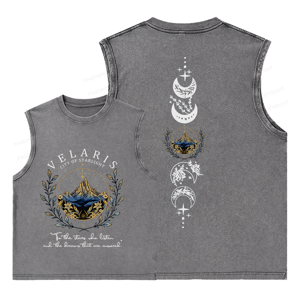 Pagewings Velaris City Of Starlight Unisex Washed Tank Top