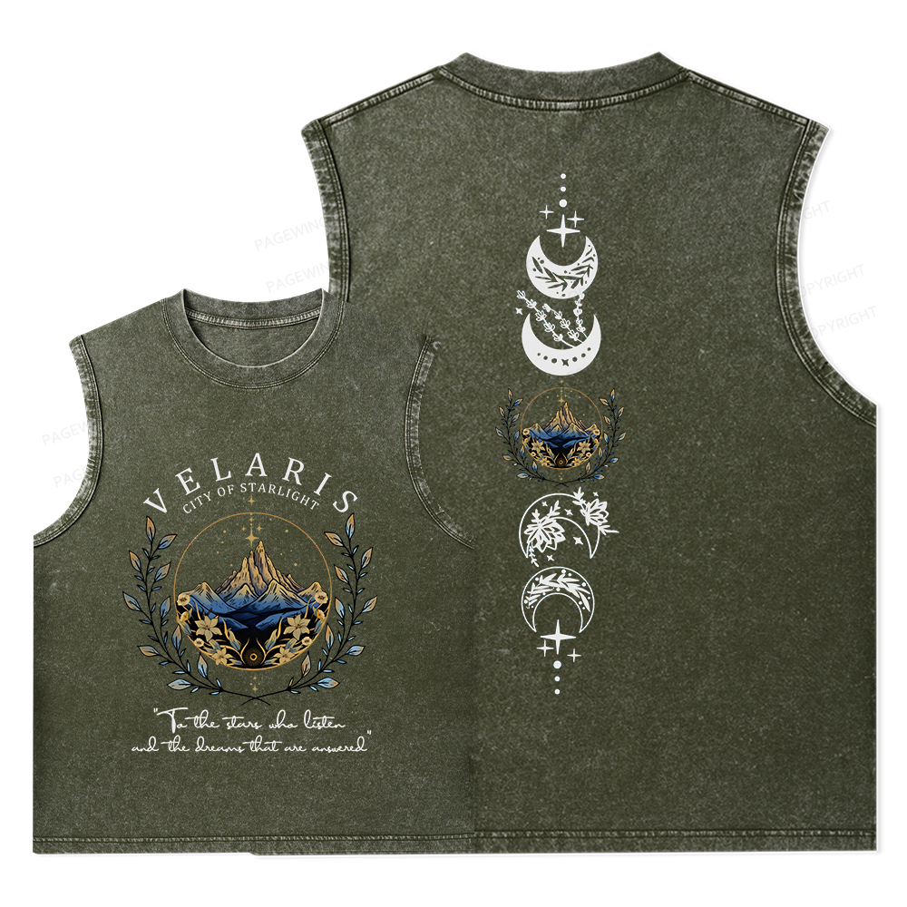 Pagewings Velaris City Of Starlight Unisex Washed Tank Top