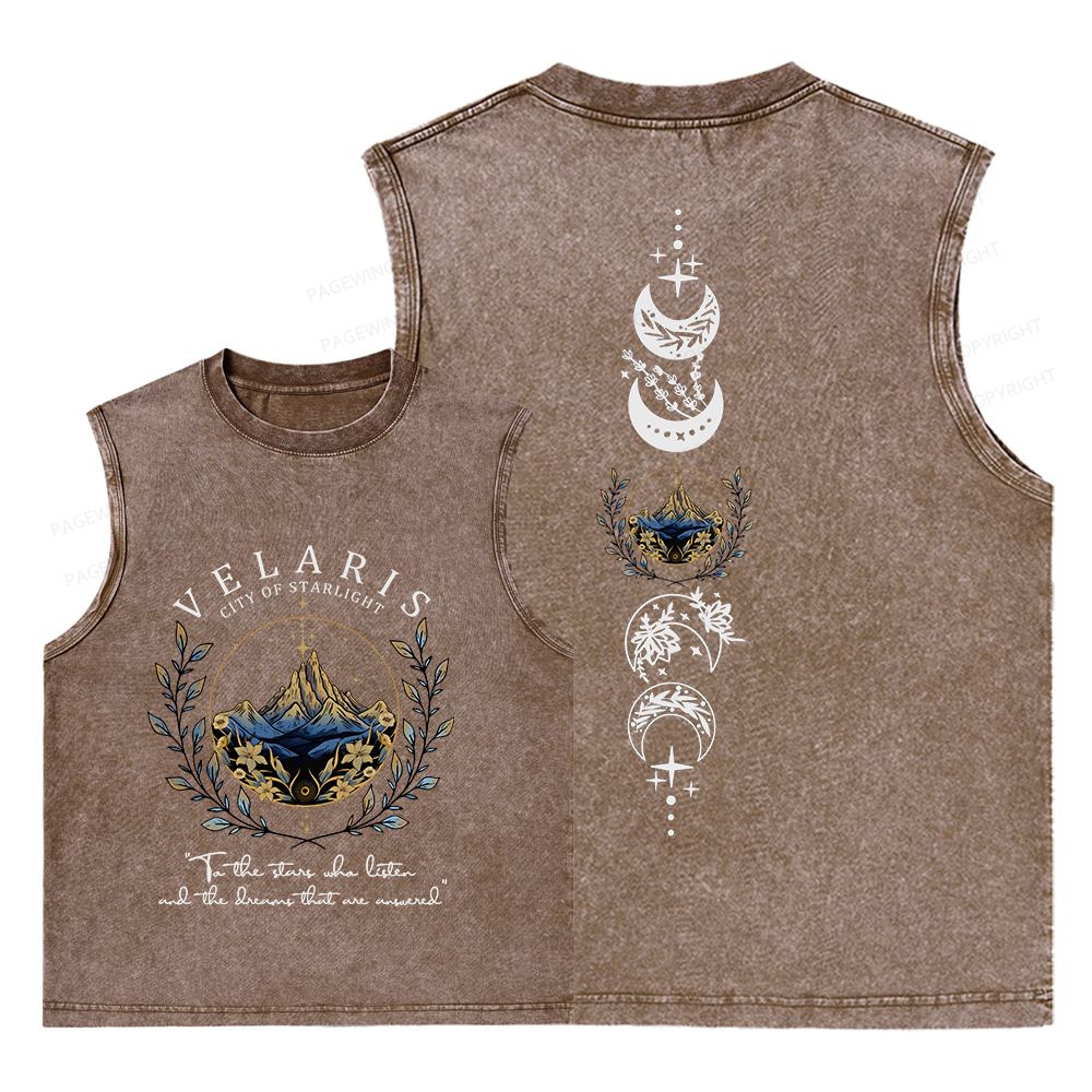 Pagewings Velaris City Of Starlight Unisex Washed Tank Top