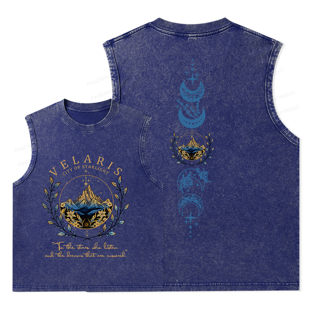 Pagewings Velaris City Of Starlight Unisex Washed Tank Top